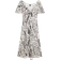 River Island Womens Cream Abstract Tie Front Swing Midi Dress