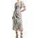 River Island Womens Cream Abstract Tie Front Swing Midi Dress