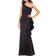 Xscape Women's Ruffled One-Shoulder Scuba Gown Black