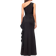 Xscape Women's Ruffled One-Shoulder Scuba Gown Black