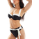 New Look Underwired Colour Block Bikini Top - Black