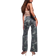 River Island Petite Camo Print Relaxed Straight Jean - Khaki