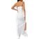 Shein White Ditsy Floral High Side Split Long Cami Dress