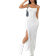 Shein White Ditsy Floral High Side Split Long Cami Dress