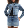 Monki Low Waist Denim Mini Skirt - Mid Blue Wash