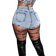 Shein Plus Size Denim Skinny Skirt Shorts - Blue