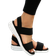 Shein Women Double Band Sport Sandals, Sporty Summer Black Fabric Sandals