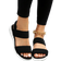 Shein Women Double Band Sport Sandals, Sporty Summer Black Fabric Sandals
