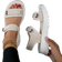 Shein Women Hook-and-loop Fastener Sports Sandals, Sporty Beige Fabric Sport Sandals