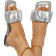 Shein Metallic Ruched Single Band Slide Sandals, Silver Party Solid Color Slippers