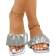 Shein Metallic Ruched Single Band Slide Sandals, Silver Party Solid Color Slippers