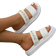 Shein Women Quilted Decor Flat Sandals, Fashion White Slide Sandals