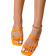 Shein Women's Trendy Solid Orange Color Minimalist Slides, Chic And Simple