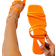 Shein Women's Trendy Solid Orange Color Minimalist Slides, Chic And Simple