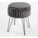 OHS Faux Fur Ribbed Charcoal Seating Stool 45cm