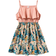 Shein Tween Girls Casual Patchwork Plant Print Ruffle Trim Decorated Strap Sundress