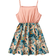 Shein Tween Girls Casual Patchwork Plant Print Ruffle Trim Decorated Strap Sundress