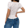 Shein Ditsy Floral Print Contrast Lace Ruched Side Crop Tee