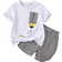 Shein pcs Young Boy Preppy Embroidered Pencil Pattern And Striped Shorts Casual AllMatch Outfits Suitable For Summer School And Daily Wear
