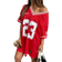 Shein Casual Sports Game Letter Number Graphic Red Loose VNeck Short Sleeve TShirt Dress For Summer