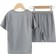 Shein 2pcs/Set Young Boys' Short Sleeve T-Shirt And Shorts Set, Breathable Mesh Athletic Outfit