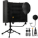 Dmsky Recording Microphone Isolation Shield with Pop Filter & Tripod Stand,Foldable Mic Shield with Triple Sound Insulation, High Density Mic Sound Shield for Studio, Podcasts, Singing,Broadcasting