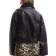 ASOS DESIGN Bomberjacke in Schwarz mit Leder-Optik und Strick-Kragen