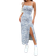 Shein Summer Fashion Floral Allover Print Slit Cami Dress