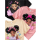 Shein Tween Girl Casual Simple Cartoon Printed TShirt pcsSet Black Pink Apricot Suitable For Summer