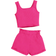 Shein Young Girl Daily Casual Home Wear Solid Color Sleeveless Vest And Shorts Set
