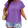 Shein Plus Casual Solid Batwing Blouse Random Print Shorts pcs Set