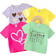 Shein pcs Baby Girls Casual Colorful HeartShaped Love Letter Slogan Print Short Sleeve TShirt Set