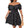 Shein Plus Romantic Vacation Black OffShoulder Dress With Ditsy Floral