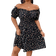 Shein Plus Romantic Vacation Black OffShoulder Dress With Ditsy Floral