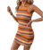 Shein Colorful Striped Knit Bodycon Dress For Women Multicolor L,M,S,XL