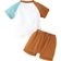 Shein Baby Boys Letter Print TShirt With Pocket And Shorts Set SpringSummer
