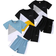 Shein pcsSet Young Boy Patchwork Print TShirt And Matching Shorts Casual Cute Comfortable Streetwear Summer