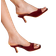 Shein Women's Peep Toe Mules With Teeth Exposed & Single Strap & Suede Surface & High Heels For Summer