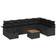 vidaXL 9-teiliges Garten-Sofa-Set mit Kissen Schwarz Poly Rattan Lounge-Set