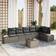 vidaXL 6 Piece Garden Sofa Black Poly Rattan Outdoor Lounge Set