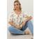Yours Curve Women's Plus Size Floral Tie Neck Blouse - White/Pink