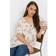 Yours Curve Women's Plus Size Floral Tie Neck Blouse - White/Pink