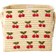 Rice Raffia Square Basket with Small Cherries Embroidery 30 cm x 30 cm x 25 cm Korg 30cm