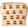 Rice Raffia Square Basket with Small Cherries Embroidery 30 cm x 30 cm x 25 cm Korg 30cm