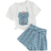 Shein Girls Ditsy Floral & Figure Graphic Tee & Belted Shorts