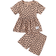 Shein Toddler Girls Allover Heart Print Peplum Tee & Shorts