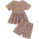 Shein Toddler Girls Allover Heart Print Peplum Tee & Shorts