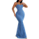 Shein Women Denim Bodycon Spaghetti Strap Dress Blue