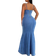 Shein Women Denim Bodycon Spaghetti Strap Dress Blue