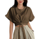 Shein DAZY Solid Batwing Sleeve Knot Hem Tee Summer